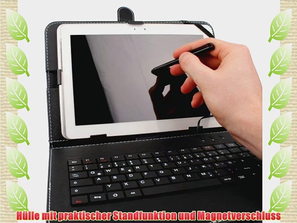 Schwarze H?lle mit QWERTZ-Tastatur f?r TREKSTOR Volks-Tablet / SurfTab xiron 10.1 ( 3G) / SurfTab