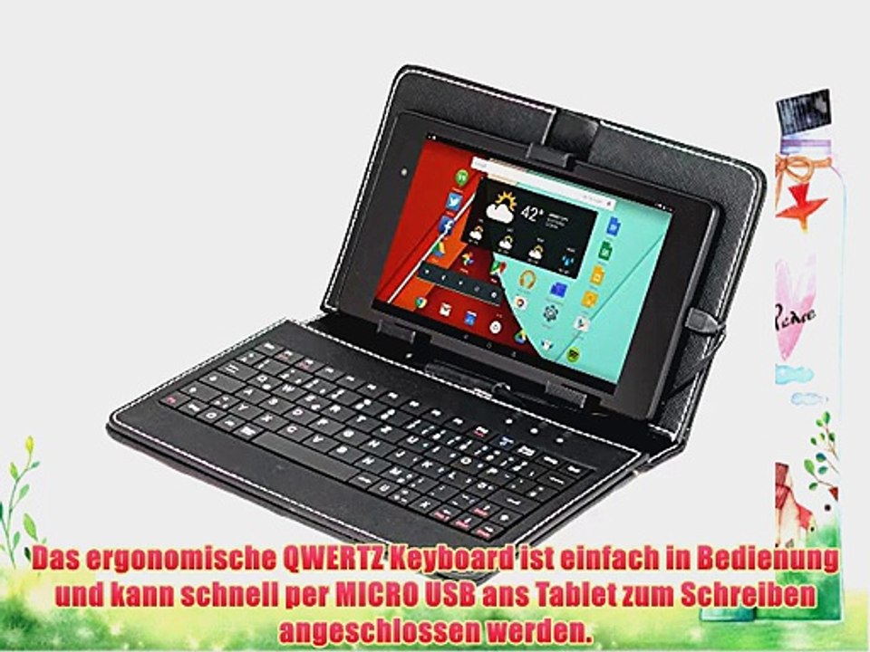 Navitech 8 Zoll bycast Leder Stand mit deutschem QWERTZ Keyboard mit Micro USB und Stylus f?r