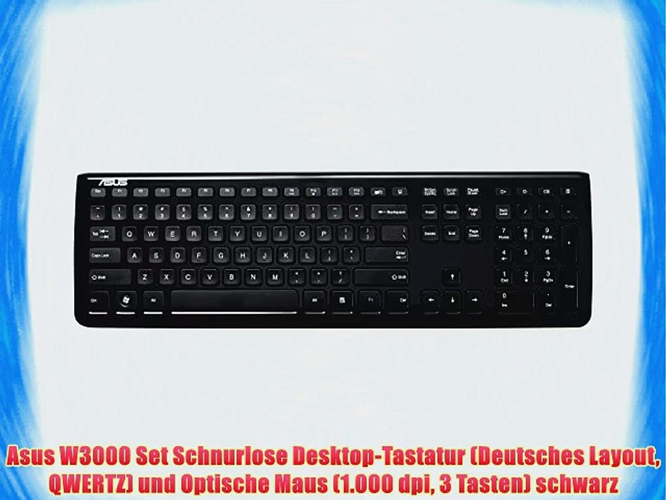Asus W3000 Set Schnurlose Desktop-Tastatur (Deutsches Layout QWERTZ) und Optische Maus (1.000