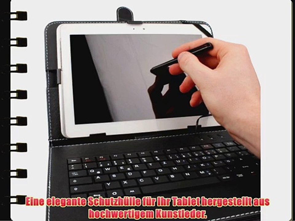 Schwarze H?lle mit integrierter Micro USB Tastatur f?r Odys Neo X8 und Odys Neo S8 Plus Tablet