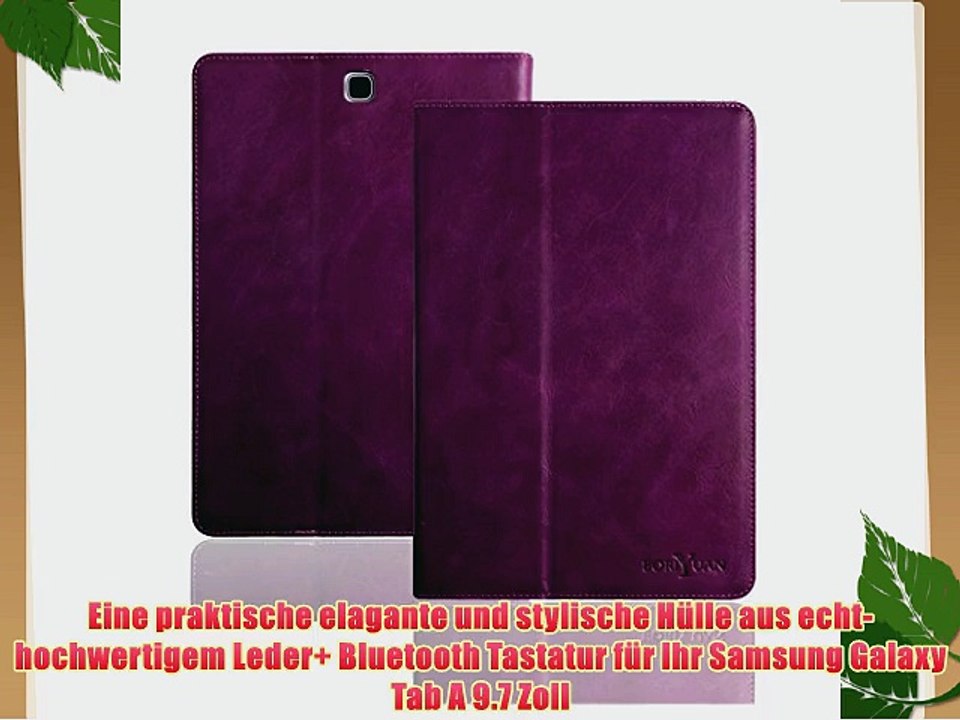 boriyuan Samsung Galaxy Tab A 9.7 T550N/T555N 100% Echt Leder Case Tasche Smart Cover mit bluetooth