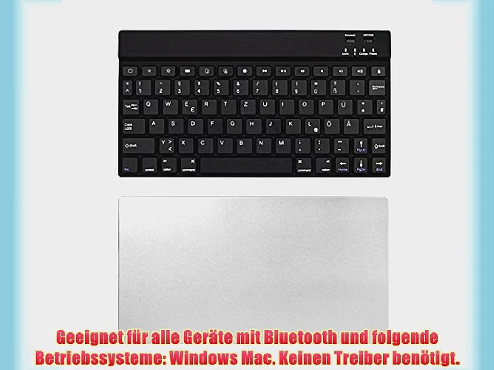 Bluetooth drahtlos Tastatur QWERTZ Deutsche Super Slim f?r Apple iPad Mini / iPad 4 / New iPad
