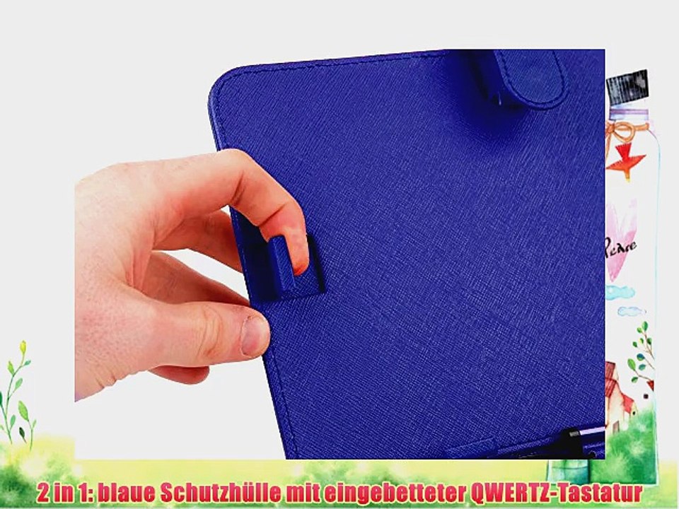 Blaue Tableth?lle mit integrierter QWERTZ-Tastatur f?r 8 Acer Iconia W4-820 Tablet