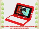 Navitech Rote H?lle / Case / Cover mit deutschem Qwertz Keyboard mit Micro USB f?r das Android