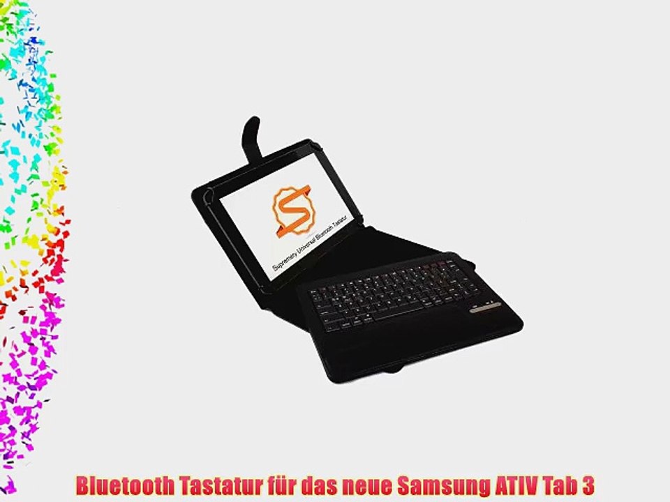 Supremery Samsung ATIV Tab 3 Tastatur Kunstleder Bluetooth Keyboard Tasche Case Schutzh?lle