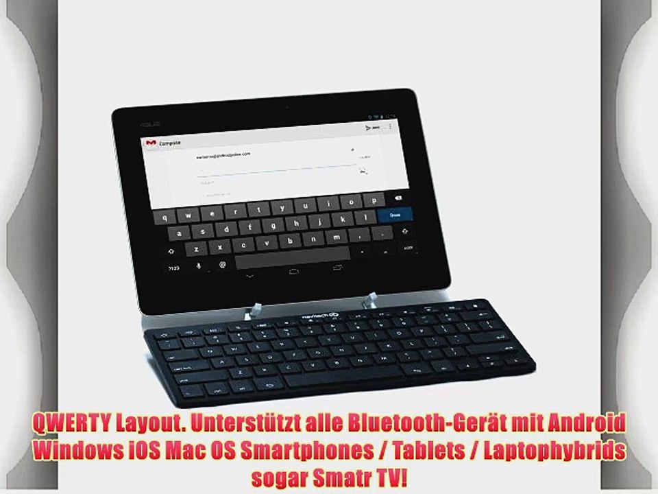 Navitech Schwarz Schlankes Wireless Bluetooth 3.0 Android Keyboard / Tastatrur f?r das Vodafone