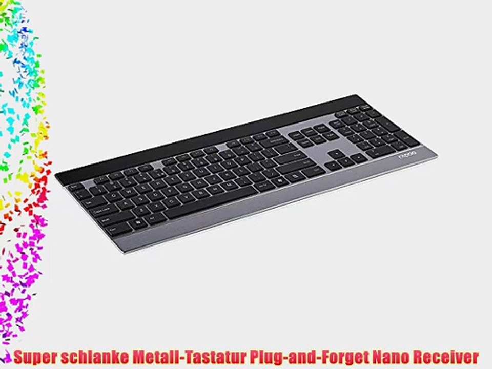 Rapoo Wireless Ultra-Slim Touch Tastatur (deutsches Tastaturlayout QWERTZ) silber