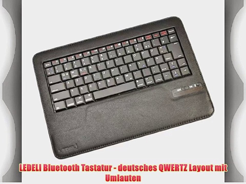 Ledeli Bluetooth QWERTZ deutsche Tastatur Keyboard Schutzh?lle Case Cover Tasche H?lle Etui