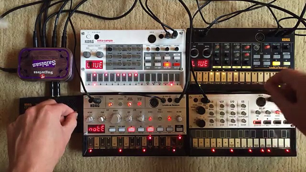 KORG Volca Bass, Beats, Keys, Sample & Monotron | TECHNO Jam #02