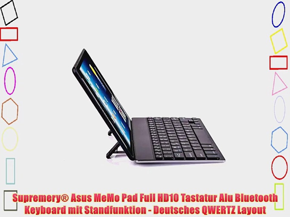 Supremery? Asus MeMo Pad Full HD10 Tastatur Alu Bluetooth Keyboard mit Standfunktion - Deutsches