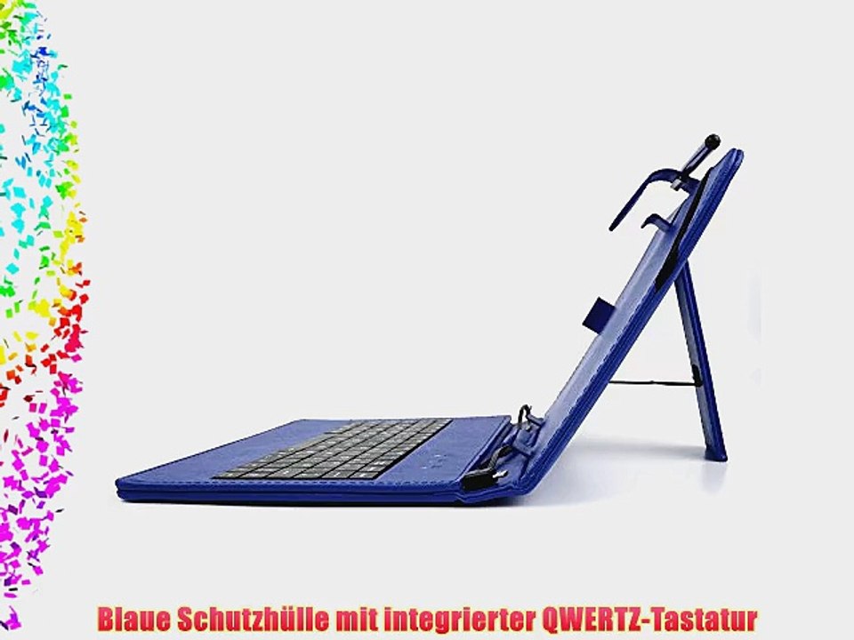 Blauer Tablet-Schutzh?lle mit deutscher QWERTZ-Tastatur f?r 7.9 Odys Sky Plus 3G