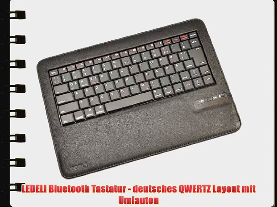 Ledeli Bluetooth QWERTZ deutsche Tastatur Keyboard Schutzh?lle Case Cover Tasche H?lle Etui