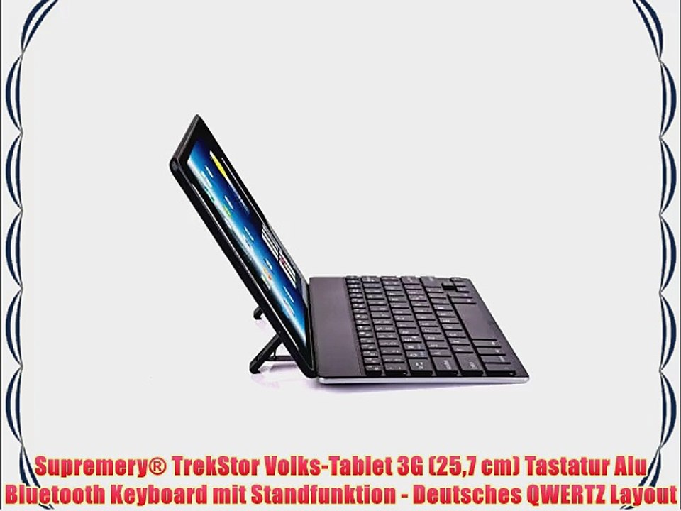 Supremery? TrekStor Volks-Tablet 3G (257 cm) Tastatur Alu Bluetooth Keyboard mit Standfunktion