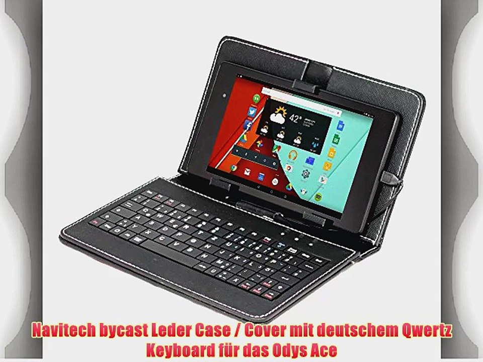 Navitech bycast Leder Case / Cover mit deutschem Qwertz Keyboard f?r das Odys Ace