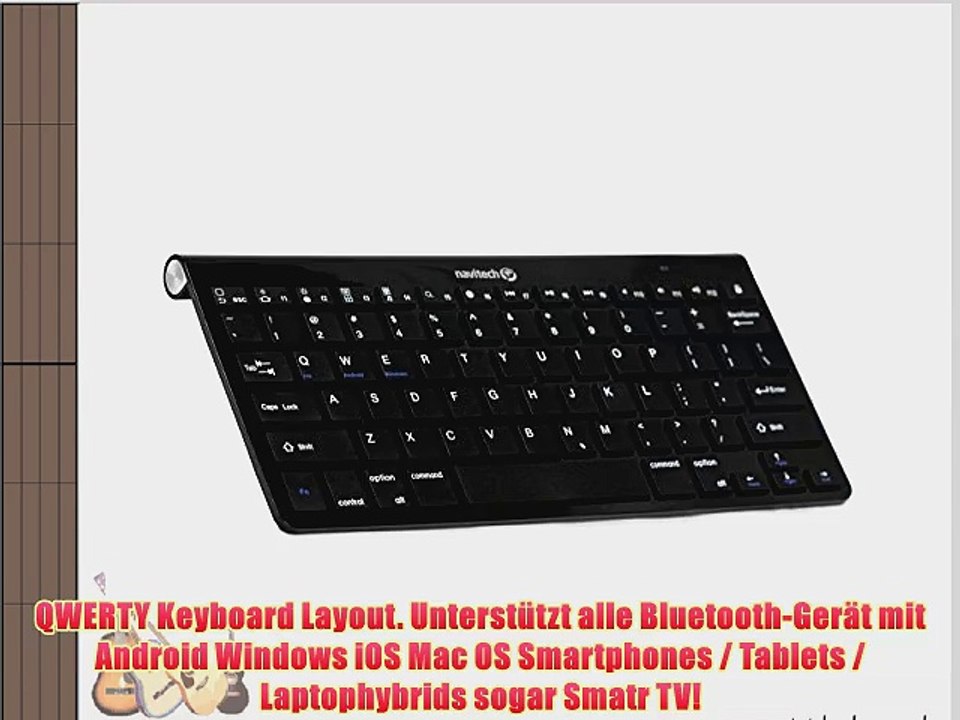 Navitech Schwarz Wireless Bluetooth QWERTY Keyboard / Tastatur f?r HP Elitepad 1000 / Archos