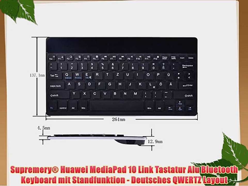 Supremery? Huawei MediaPad 10 Link Tastatur Alu Bluetooth Keyboard mit Standfunktion - Deutsches