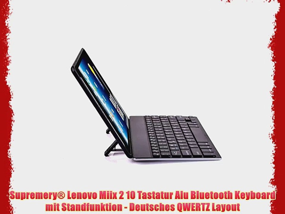 Supremery? Lenovo Miix 2 10 Tastatur Alu Bluetooth Keyboard mit Standfunktion - Deutsches QWERTZ
