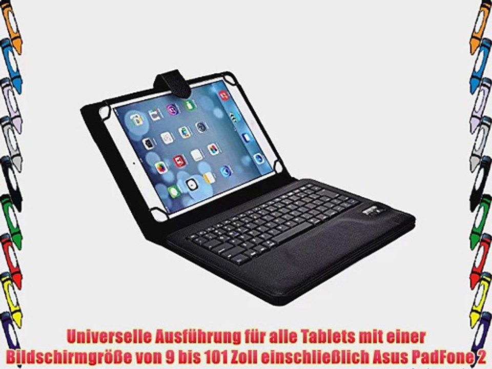 Cooper Cases(TM) Infinite Executive Asus PadFone 2 Universal Folio-Tastatur in Schwarz (Lederh?lle