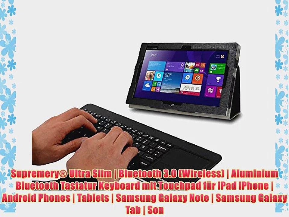 Supremery? Ultra Slim | Bluetooth 3.0 (Wireless) | Aluminium Bluetooth Tastatur Keyboard mit