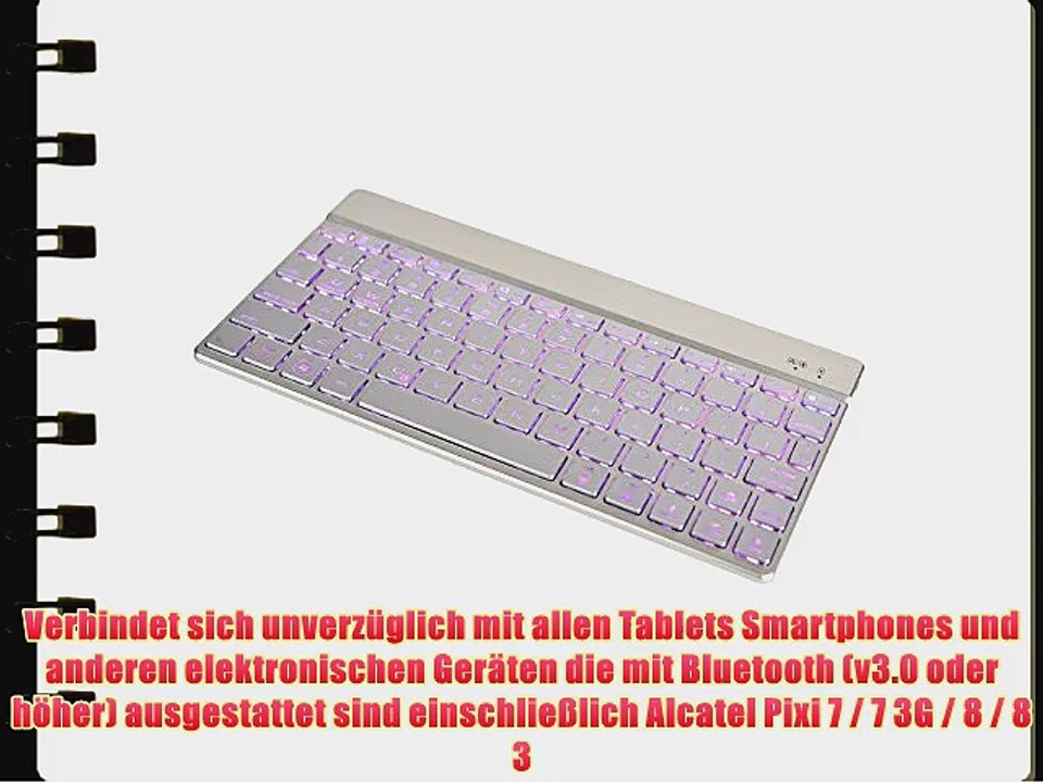 Cooper Cases (TM) Aurora Alcatel Pixi 7 / 7 3G / 8 / 8 3G Bluetooth Funktastatur in Silber
