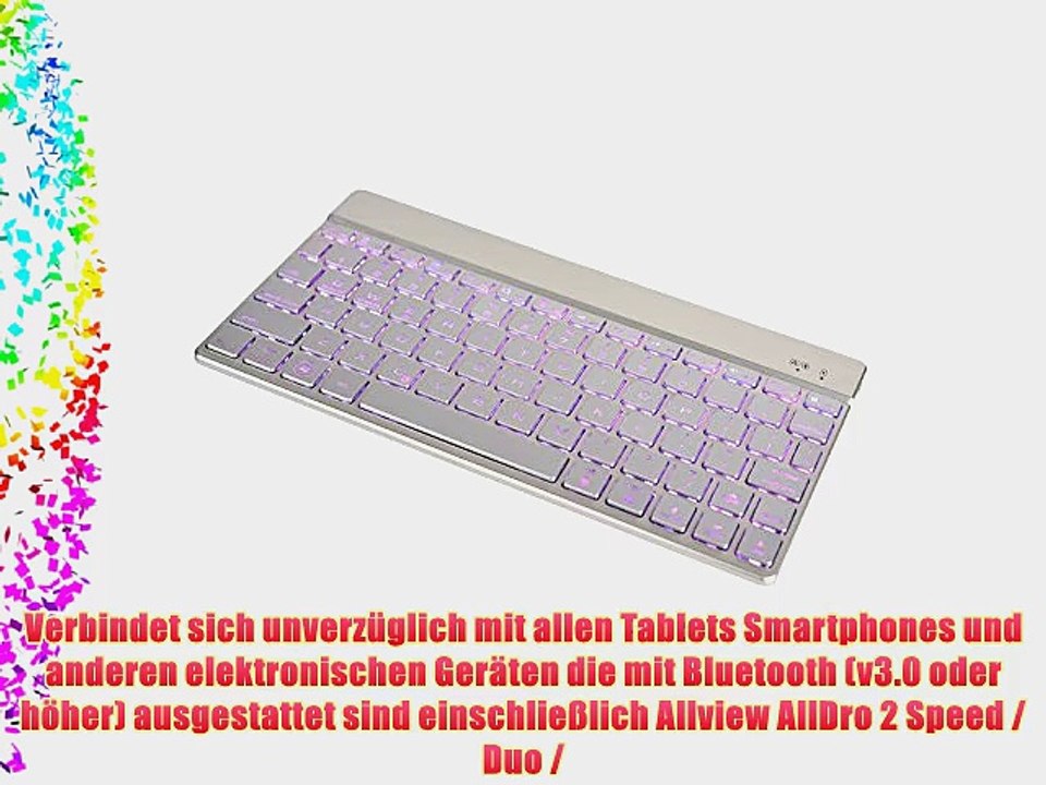 Cooper Cases (TM) Aurora Allview AllDro 2 Speed / Duo / HD Bluetooth Funktastatur in Silber