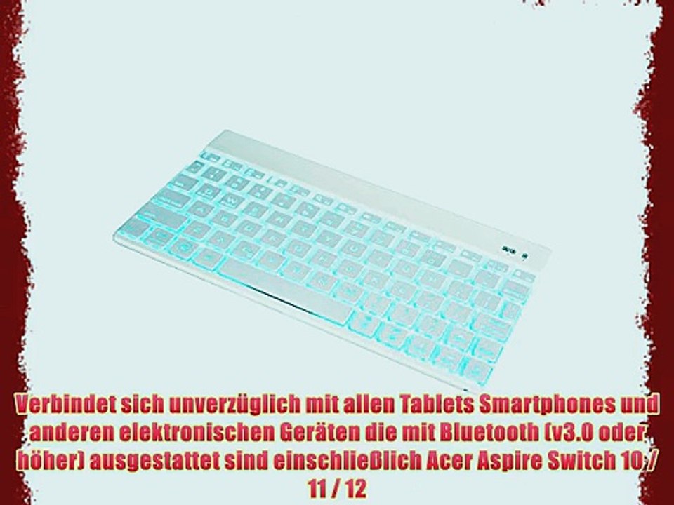 Cooper Cases (TM) Aurora Acer Aspire Switch 10 / 11 / 12 Bluetooth Funktastatur in Wei? (Android/Windows/iOS