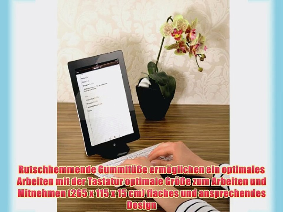 Hama Bluetooth-Tastatur f?r Apple iPad 2/3/4/Air/Mini/Mini 2 und Asus FonePad 7 wei?
