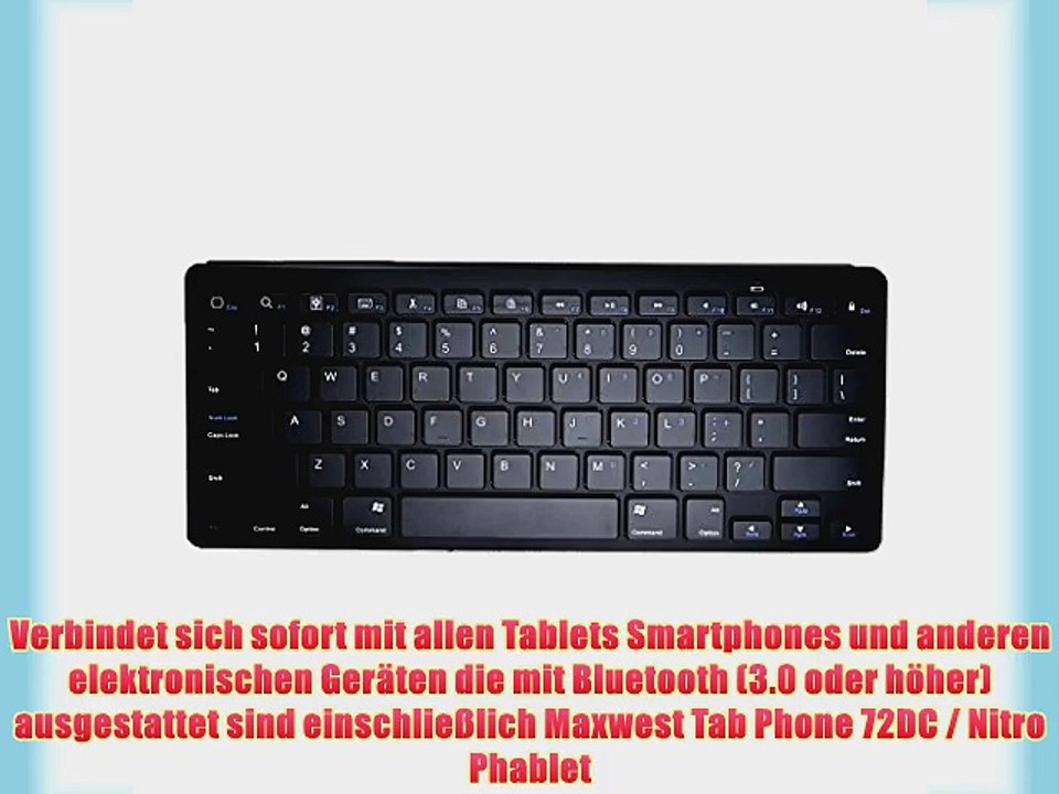 Cooper Cases(TM) B1 universelle Bluetooth Funktastatur f?r Maxwest Tab Phone 72DC / Nitro Phablet