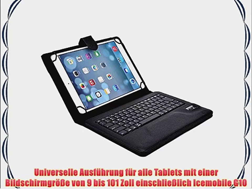 Cooper Cases(TM) Infinite Executive Icemobile G10 Universal Folio-Tastatur in Schwarz (Lederh?lle