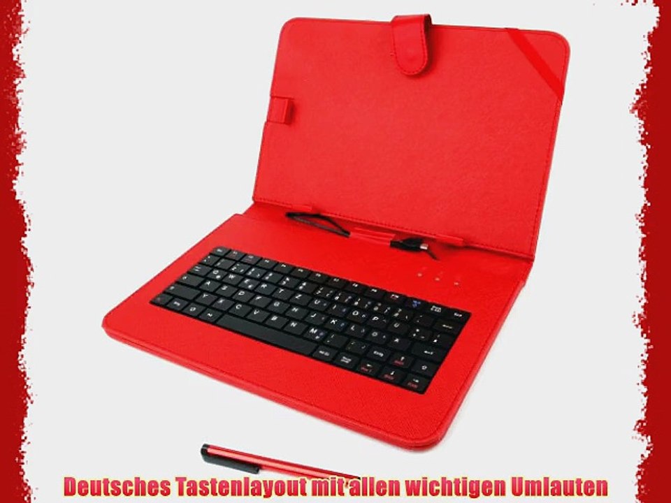 Hochwertige 2-in-1 H?lle mit integrierter Micro USB Tastatur f?r Odys Leos Quad Tablet PC -