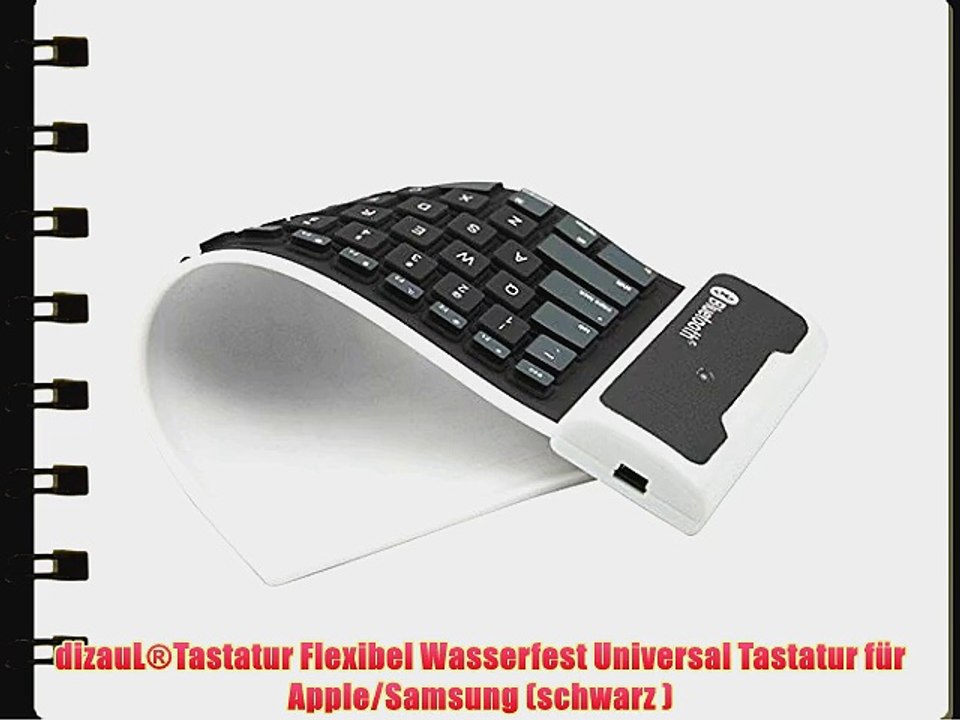 dizauL?Tastatur Flexibel Wasserfest Universal Tastatur f?r Apple/Samsung (schwarz )