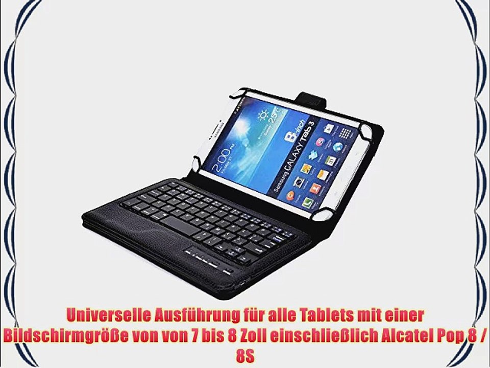 Cooper Cases(TM) Infinite Executive Universal Folio-Tastatur f?r Alcatel Pop 8 / 8S in Schwarz