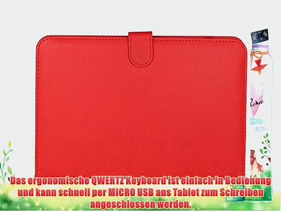 Navitech deutsche QWERTZ Tastatur / Keyboard mit Micro USB und eingebautem bycast Leder Case/