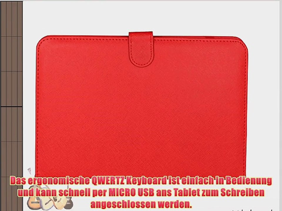 Navitech Rot bycast Leder Stand mit deutschem QWERTZ Keyboard mit Micro USB f?r das Archos