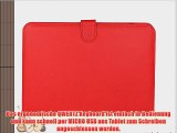 Navitech Rot bycast Leder Stand mit deutschem QWERTZ Keyboard mit Micro USB f?r das Archos