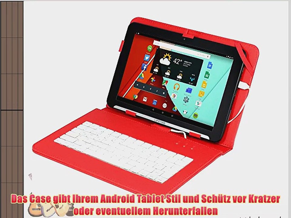 Navitech Rote H?lle / Case / Cover mit deutschem Qwertz Keyboard mit Micro USB f?r das Android