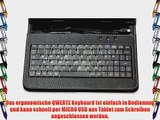 Navitech schwarz 7 Zoll St?nder mit deutschem QWERTZ Keyboard mit Micro USB und Stylus Pen