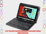 Navitech Schwarz bycast Leder Stand mit deutschem QWERTZ Keyboard mit Micro USB f?r das Archos