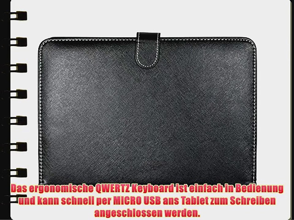Navitech Schwarz bycast Leder Stand mit deutschem QWERTZ Keyboard mit Micro USB f?r das ASUS