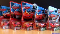 5 Lightning McQueen CARS Collection with shovel, cone & Lenticular eyes Disney Pixar toys review