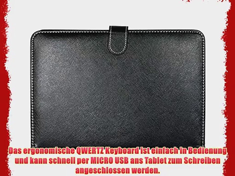 Navitech Schwarz bycast Leder Stand mit deutschem QWERTZ Keyboard mit Micro USB f?r das Samsung