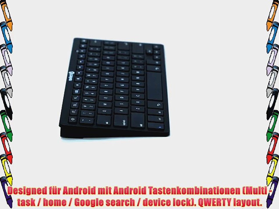 Navitech Schwarz Schlank Wireless Bluetooth 3.0 Android Keyboard / Tastatur f?r das HP Elitepad