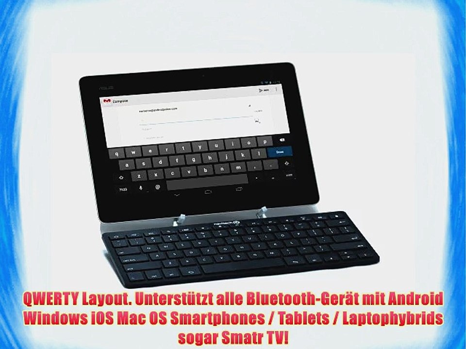 Navitech Schwarz Schlankes Wireless Bluetooth 3.0 Android Keyboard / Tastatrur f?r das MEDION