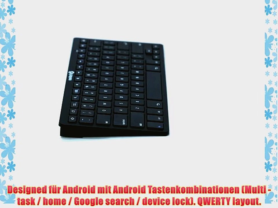 Navitech Schwarz Schlankes Wireless Bluetooth 3.0 Android Keyboard / Tastatrur f?r das Odys