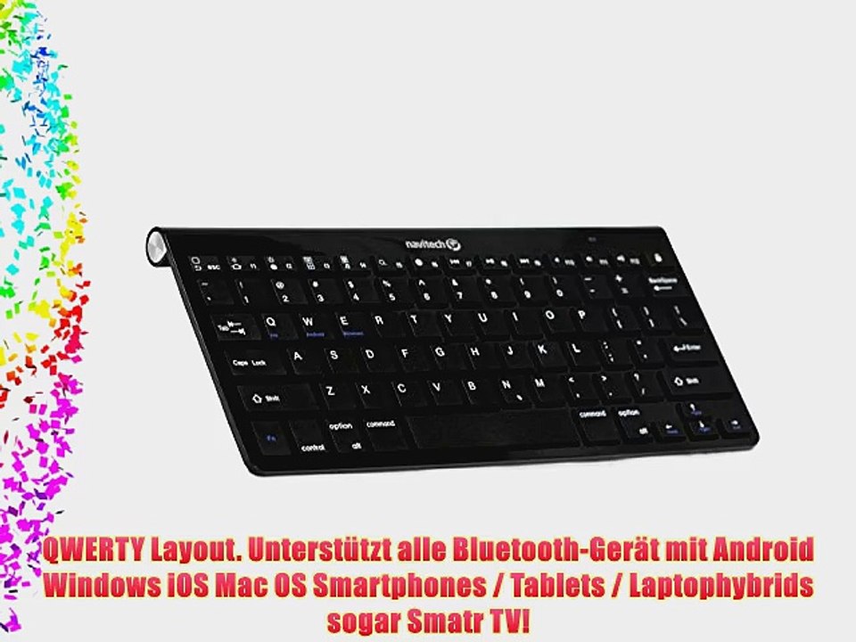 Navitech Schwarz Wireless Bluetooth Keyboard / Tastatur f?r das Yuntab 10.1 Zoll Tablet-PC