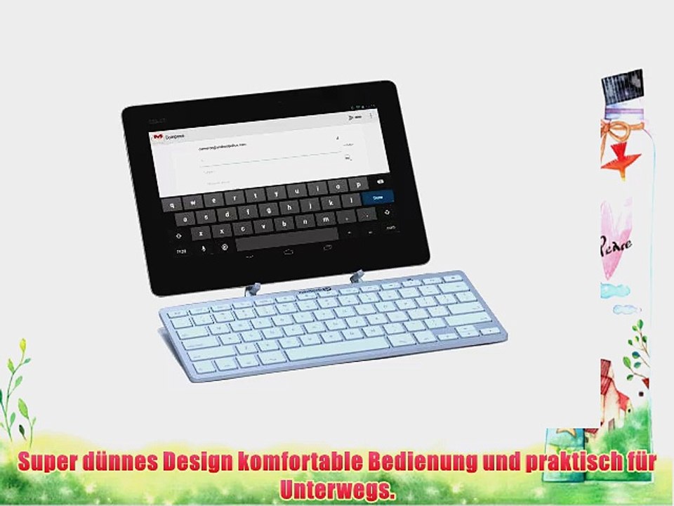 Navitech Silber Schlankes Wireless Bluetooth 3.0 Android Keyboard / Tastatur f?r das Vodafone