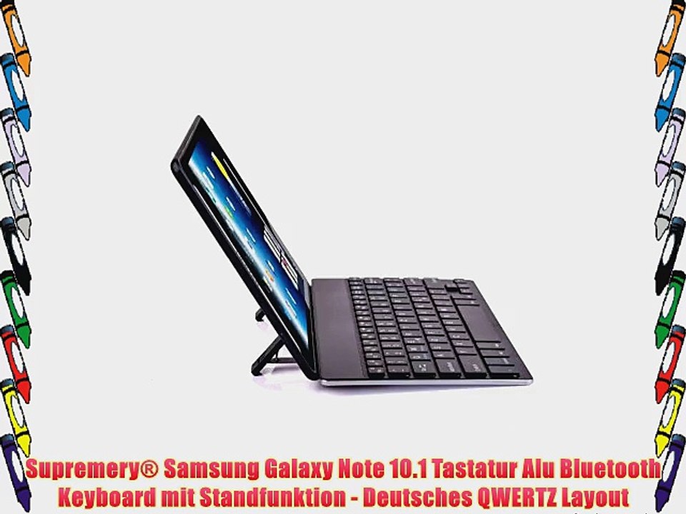 Supremery? Samsung Galaxy Note 10.1 Tastatur Alu Bluetooth Keyboard mit Standfunktion - Deutsches