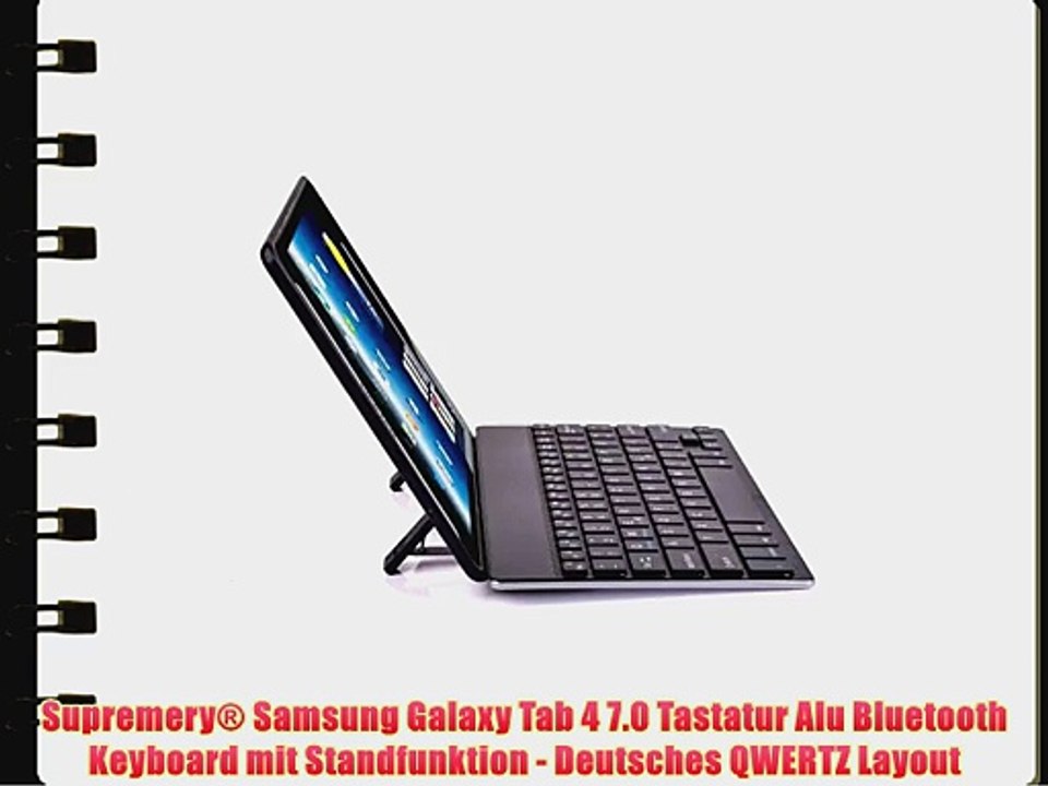 Supremery? Samsung Galaxy Tab 4 7.0 Tastatur Alu Bluetooth Keyboard mit Standfunktion - Deutsches