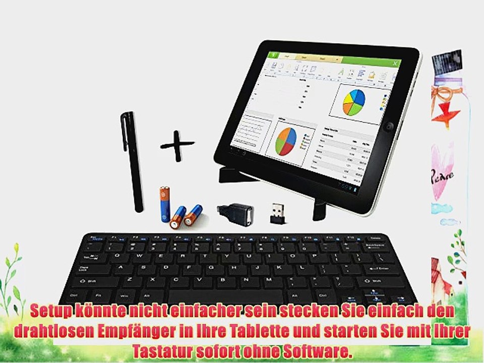 Ultra Schlank Wireless Mini Tastatur und Tragbare Falten-Up St?nder Set f?r Tablet PC   EXTRAS