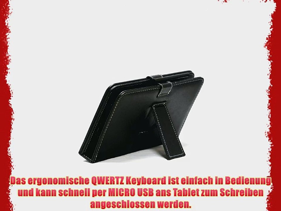 Navitech bycast Leder Stand mit deutschem QWERTZ Keyboard mit Micro USB und Stylus f?r das
